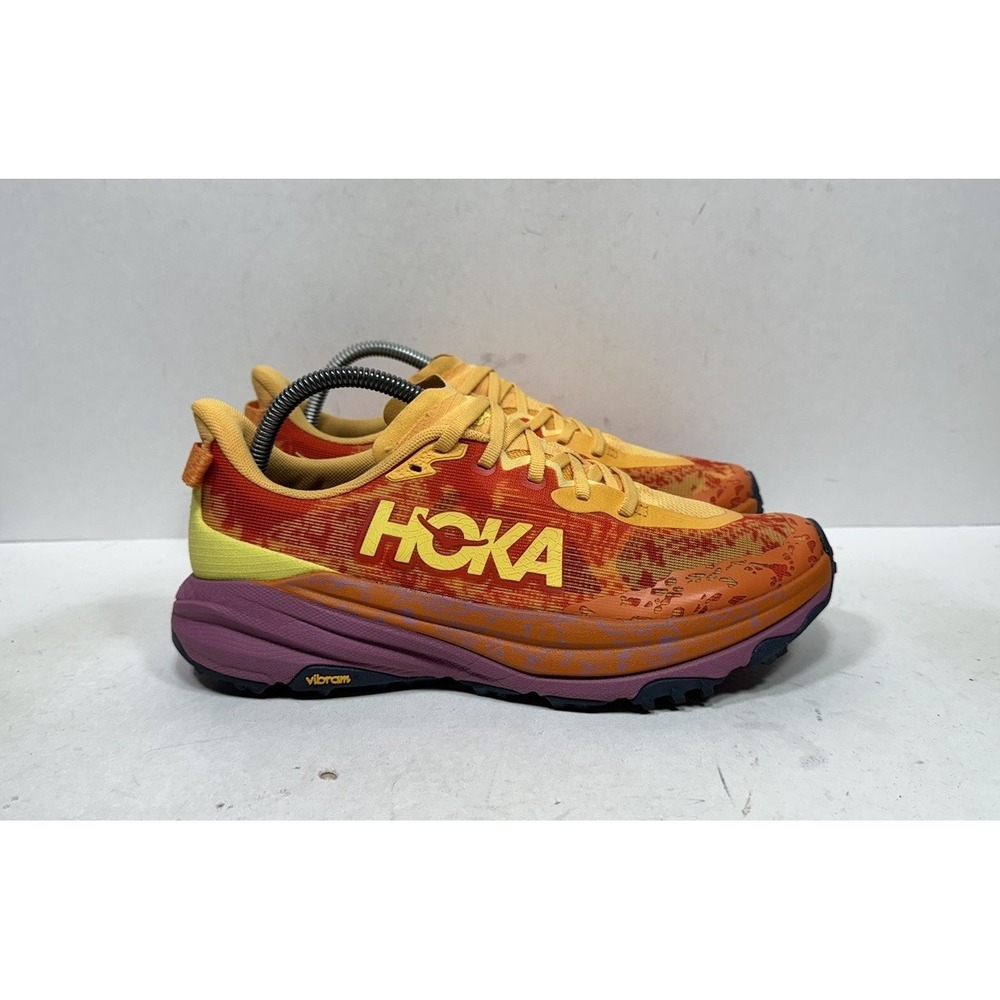 Hoka One One Speedgoat 6 Shoes Mens 8 D Orange Trail Running Hiking 1147791 SRBT